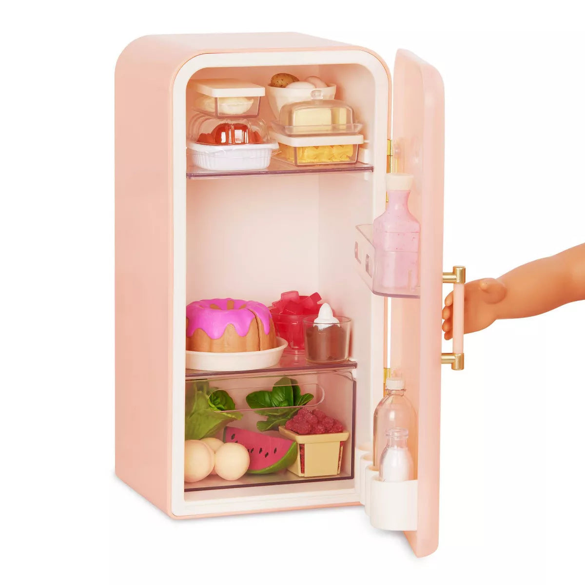 Our Generation Perfectly Fresh Mini Fridge & Play Food Accessory Set for 18" Dolls