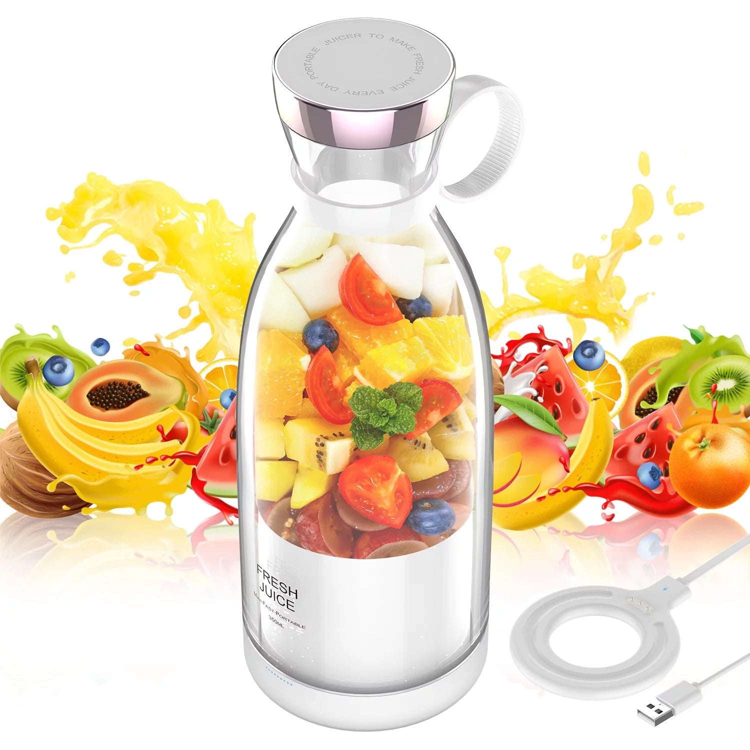 350ml Portable Electric Blender - Perfect for Smoothies and Shakes on the Go!