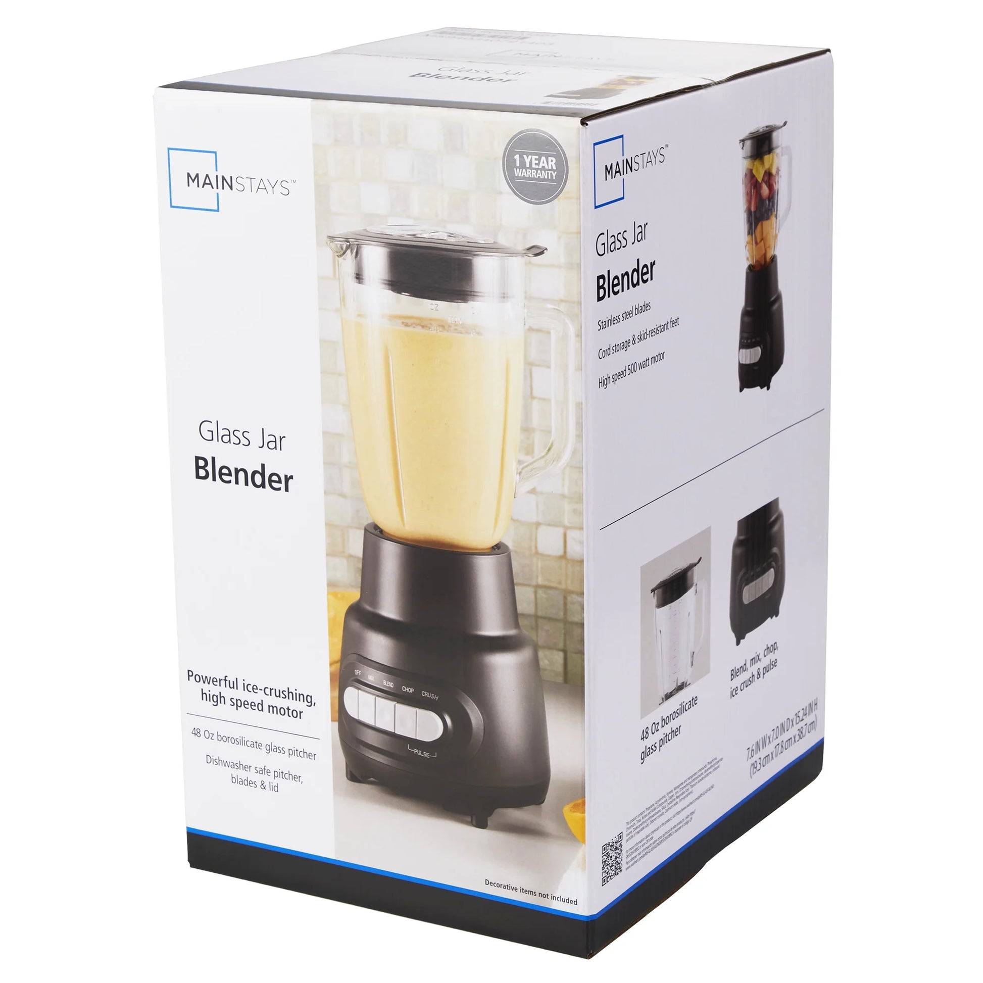 5-Speed Glass Blender with 6-Cup (48oz) Capacity - New and Powerful!