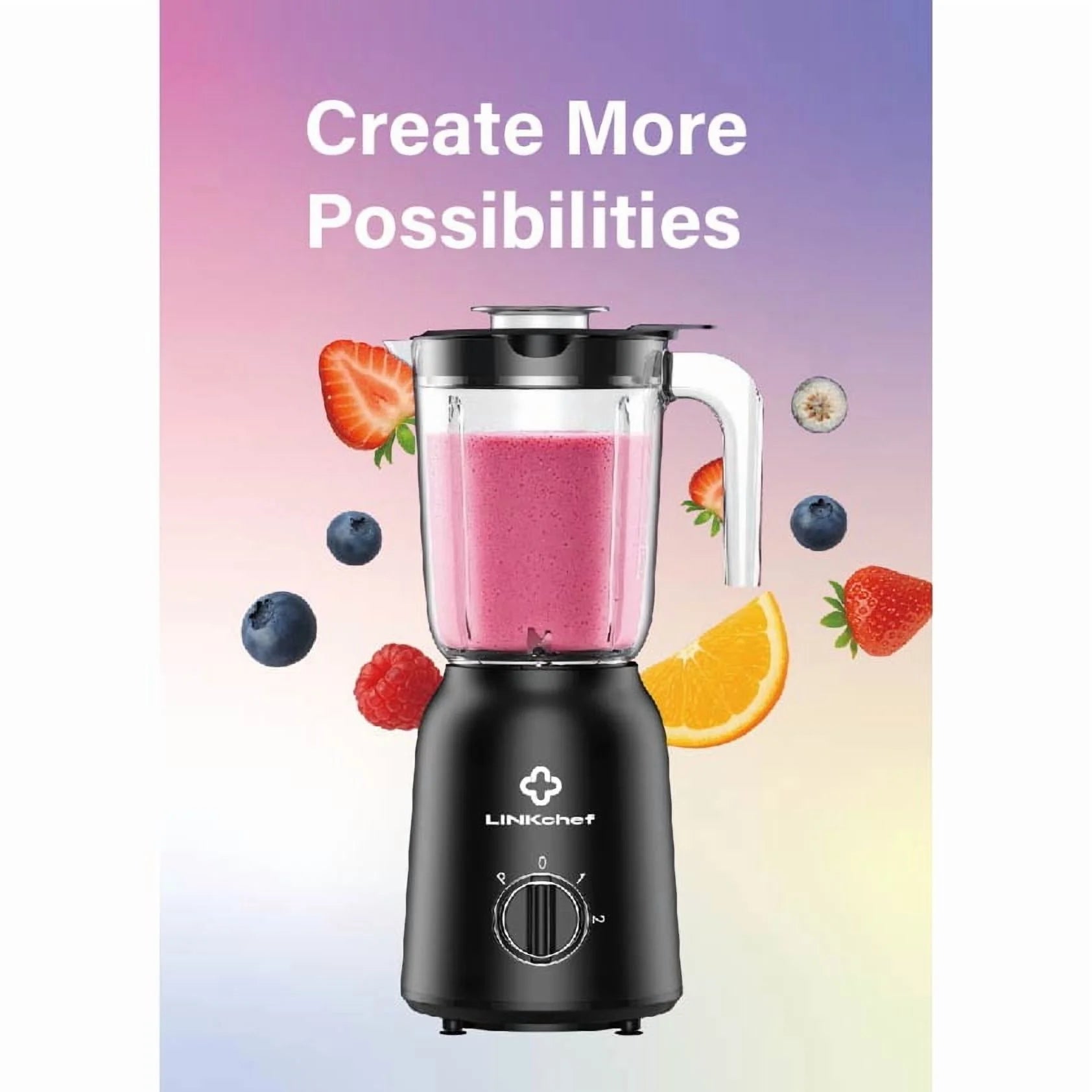 3-In-1 High-Power Blender: Shake, Chop & Grind with 500W, 50Oz Jar, 2 Speeds + Pulse Function