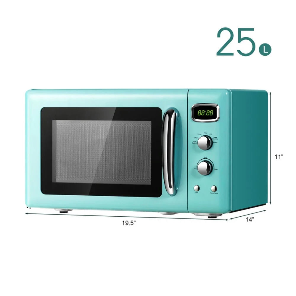 Oven Countertop, Heating Air Fryer Toaster Oven, 0.9 Cu.Ft Retro Countertop Compact Microwave Oven-Green