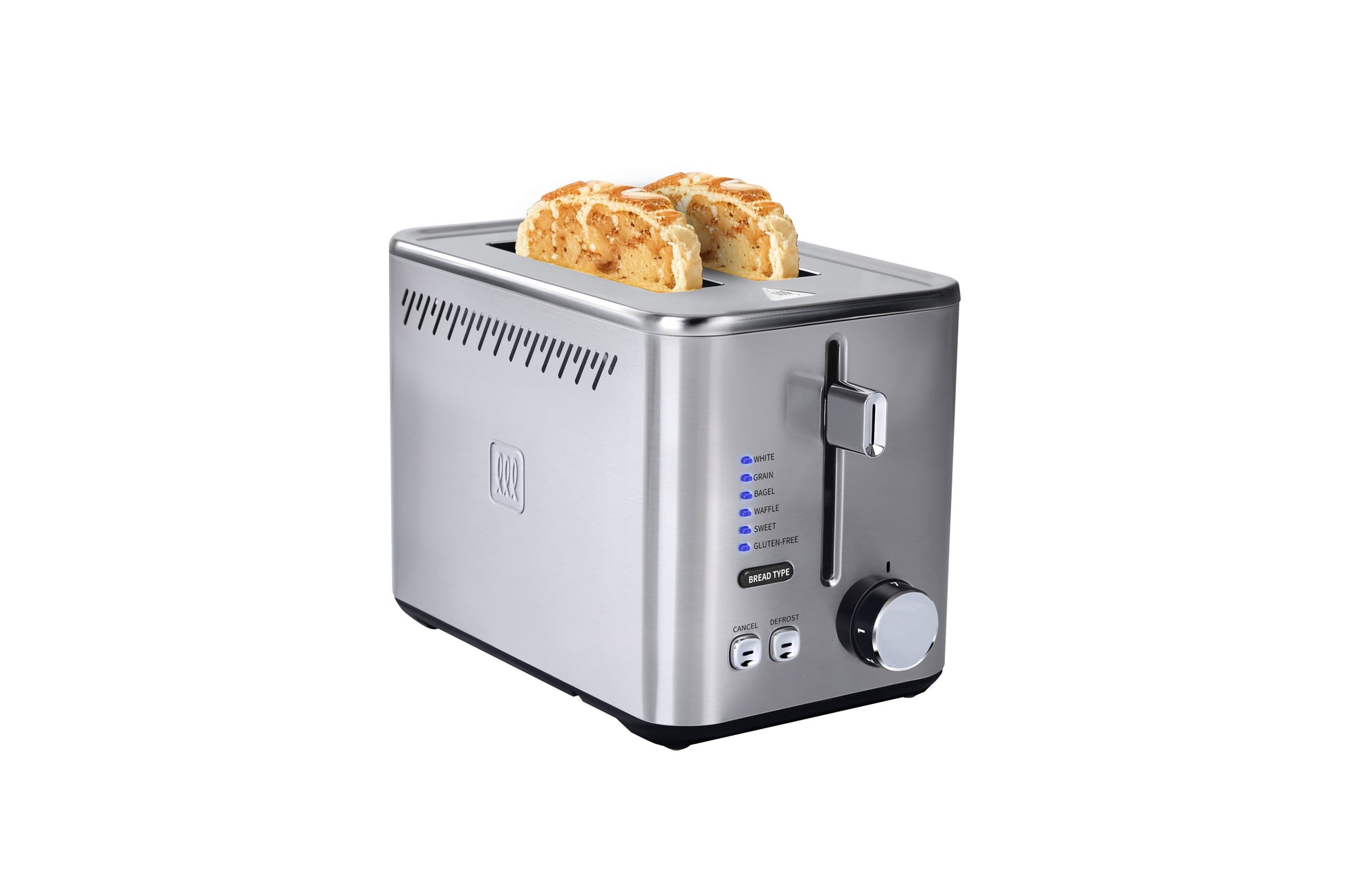 Stainless Steel 2-Slice Toaster with Extra Wide Slots and Easy Lever & Dial Controls - 900W Power