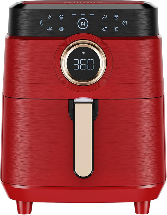Ultimate 5.8 QT Air Fryer - 1700W 8-in-1 Digital Cooker with Nonstick Basket & Adjustable Temperature - Perfect Kitchen Gift in Red!