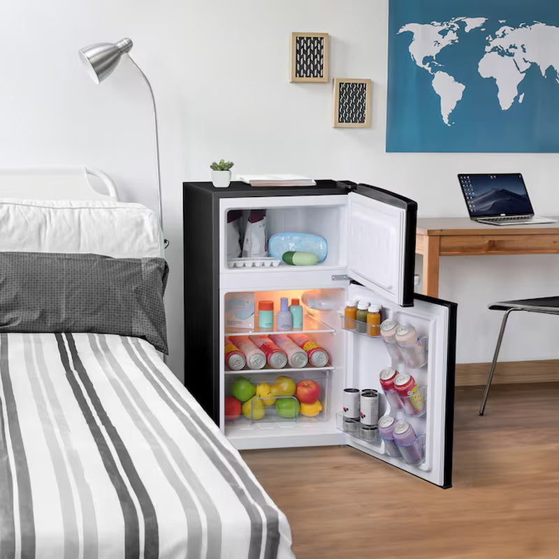 3-Cu Ft Mini Fridge with Freezer ( Black )