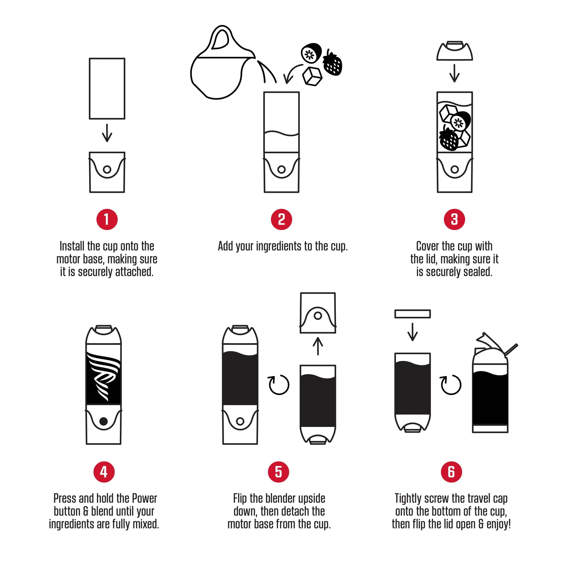 Rocket Portable Electric Smoothie Blender Bottle - Rechargeable 18oz Personal Blender in Sleek Black