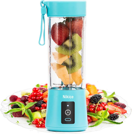 Portable Personal Blender for Smoothies & Shakes - Handheld Fruit Juicer Cup in Blue