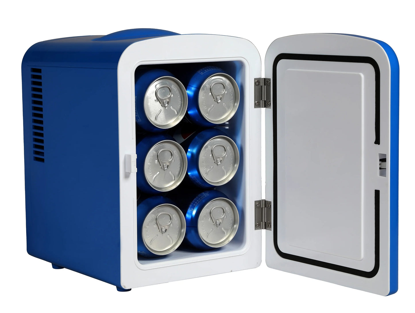 , 6 Can Mini Personal Fridge Cooler, Blue