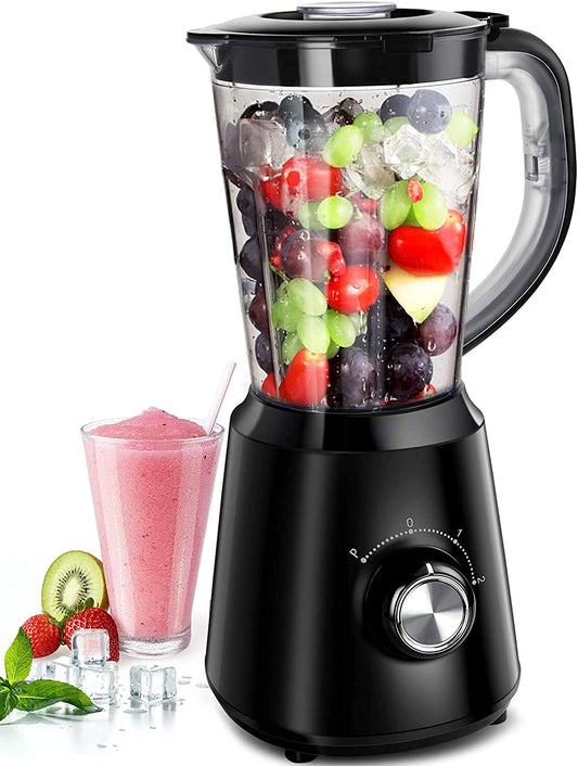 Powerful Smoothie Blender with 50Oz Jar - Perfect for Ice Crushing & Frozen Desserts, 2 Speeds & Pulse Function, BPA-Free, Sleek Black Design