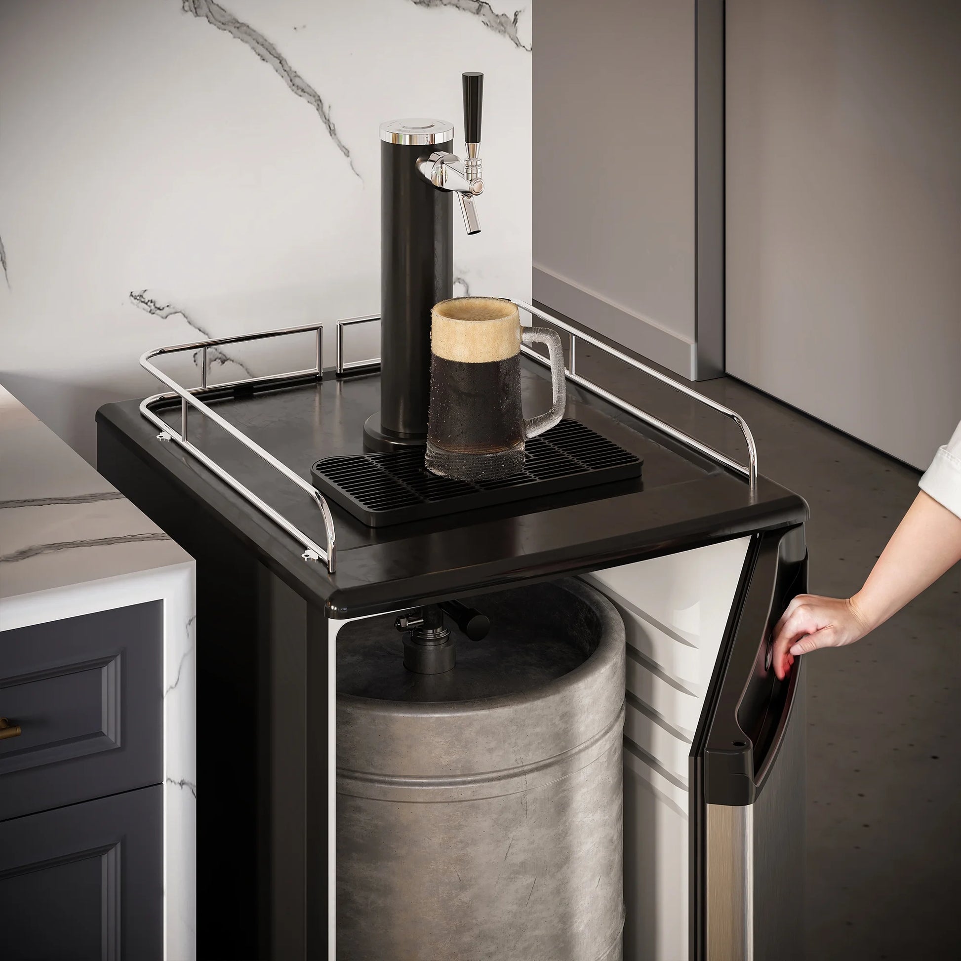 5.4 Cu. Ft. Stainless Steel Single Tap Keg Cooler - Perfect for Home Entertaining!