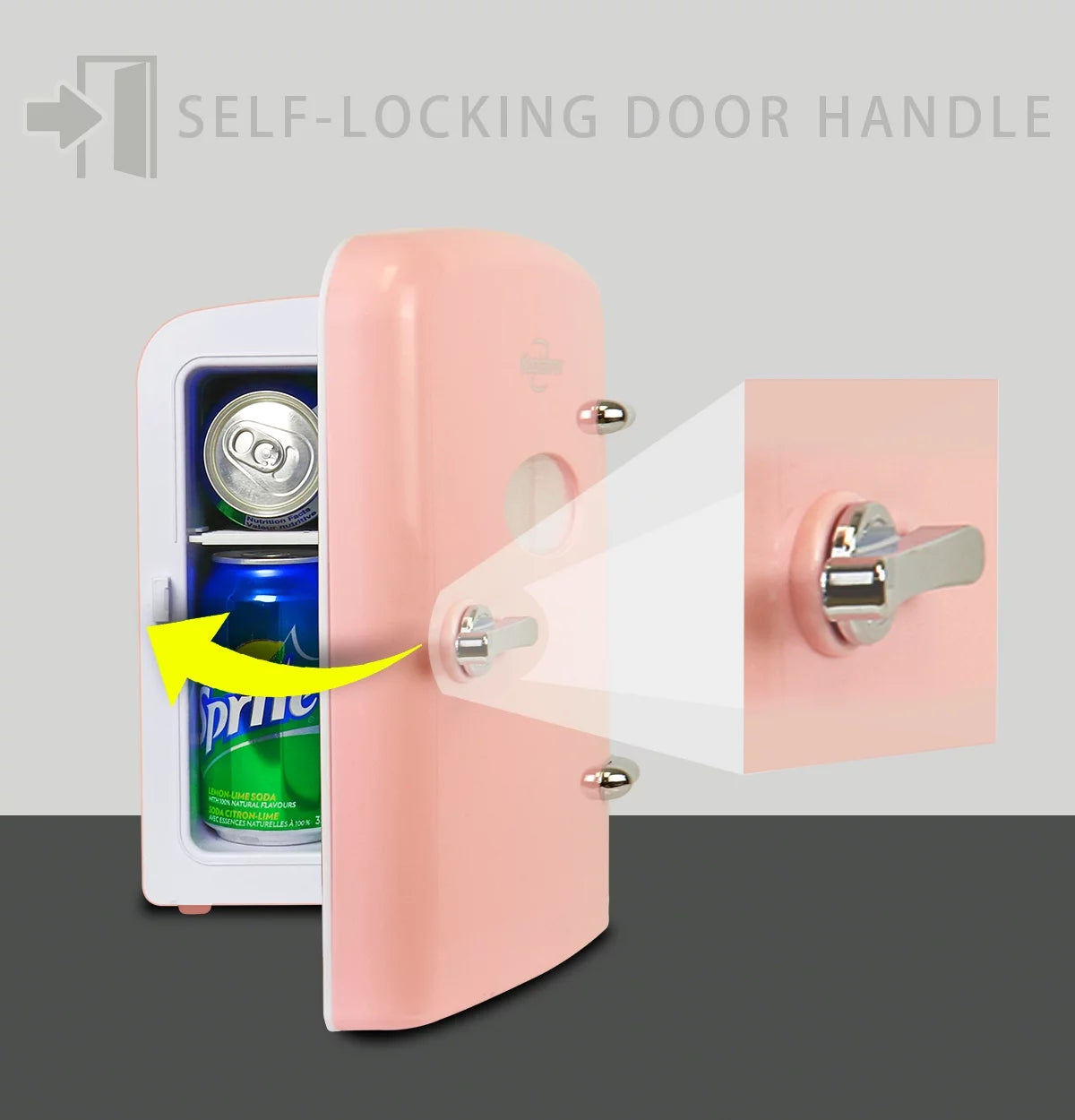 4L Retro Mini Fridge - Stylish Pink 12V DC & 110V Cooler for 6 Cans