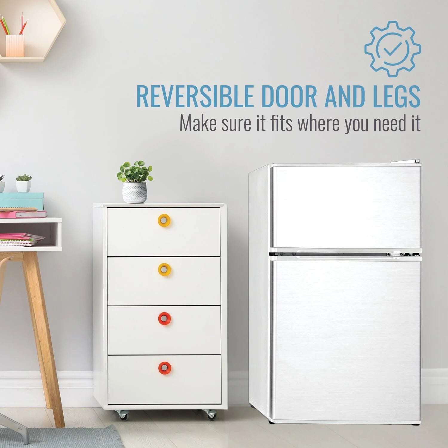 3.1 Cu. Ft. Compact Refrigerator/Freezer - White, Perfect for Small Spaces!