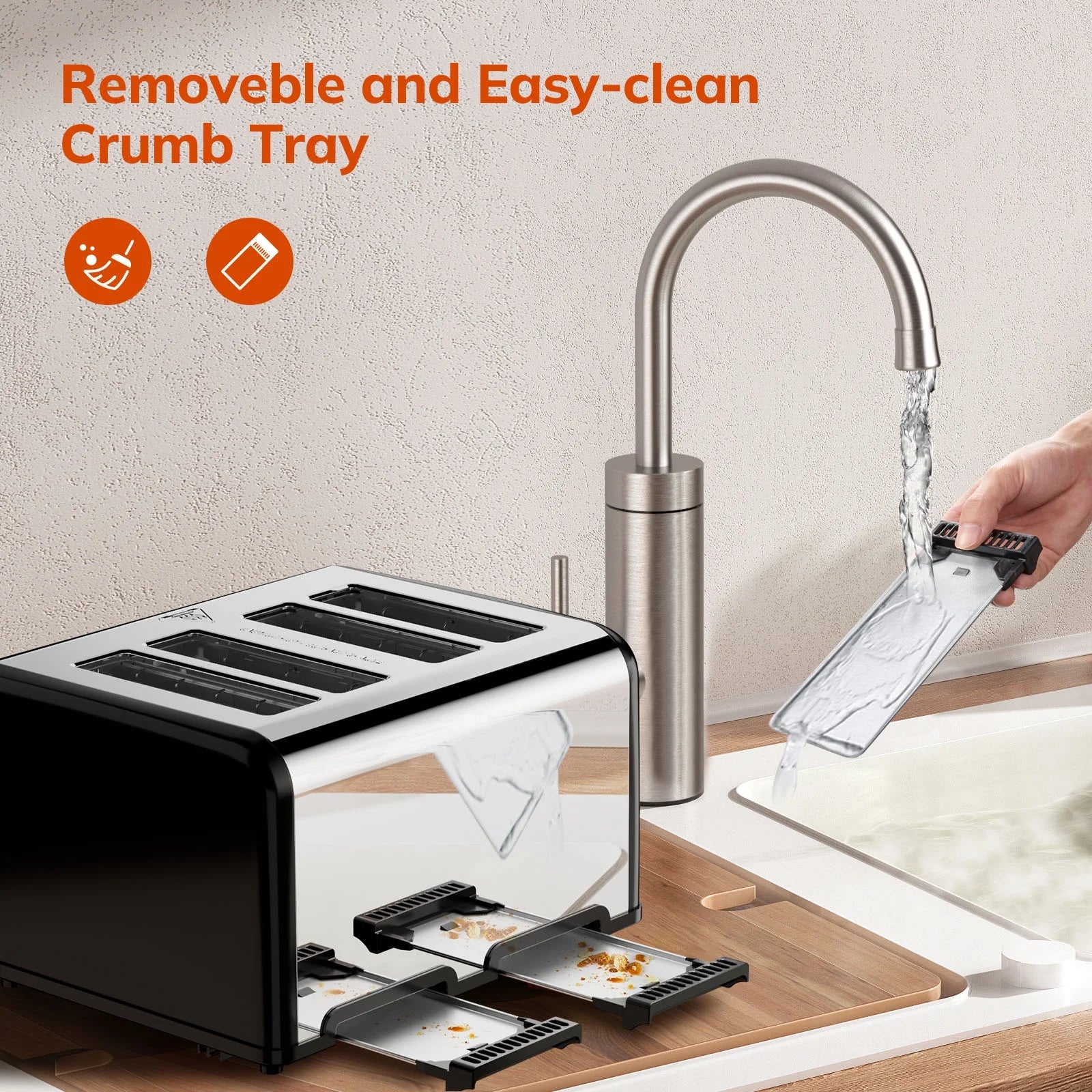 Retro 4-Slice Stainless Steel Toaster with Bagel, Defrost, Reheat, and 6 Shade Settings - Perfect Kitchen Essential!