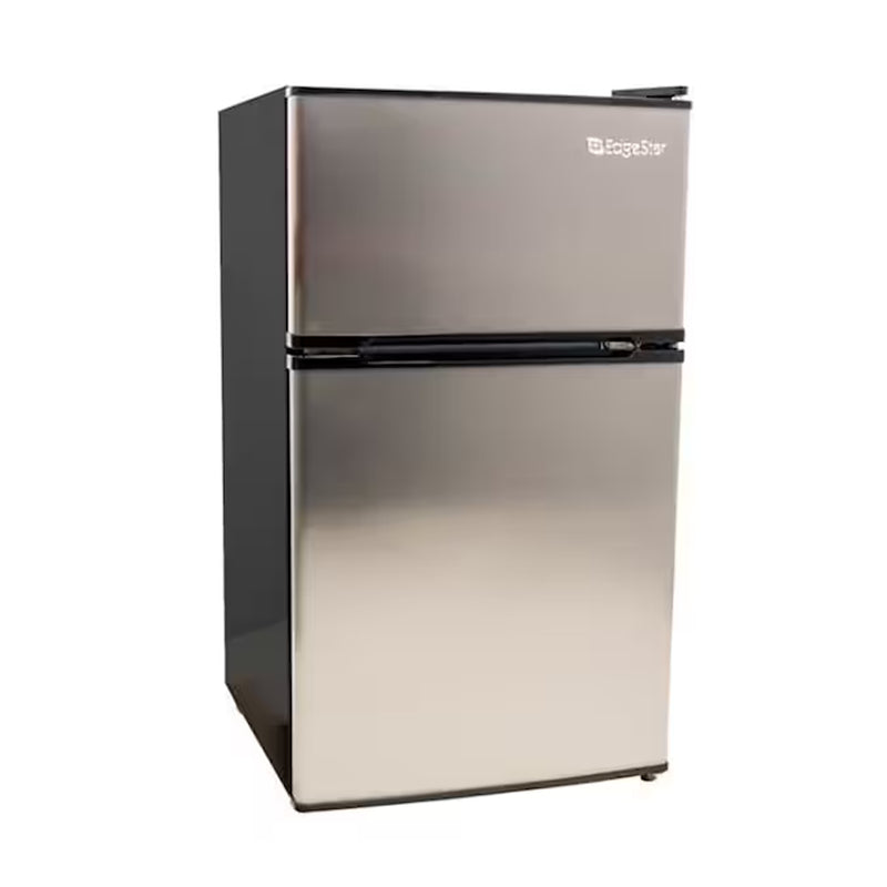 3.1-Cu Ft Mini Fridge with Freezer ( Stainless Steel ) Garage Ready ENERGY STAR