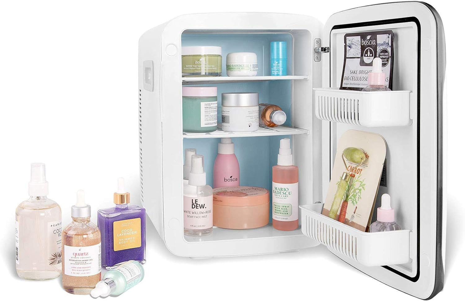 15L Mini Fridge - Portable Cooler & Warmer for Food, Drinks, Skincare & Makeup - Perfect for Bedroom, Office, Car & College Dorm - AC/DC Small Refrigerator (White)