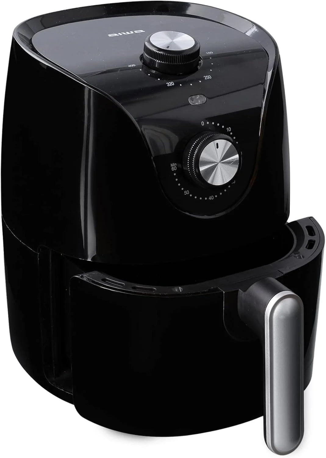1200W Compact Air Fryer - 2.6 QT with 360° Convection Heating & 60-Minute Timer - Sleek Black Design