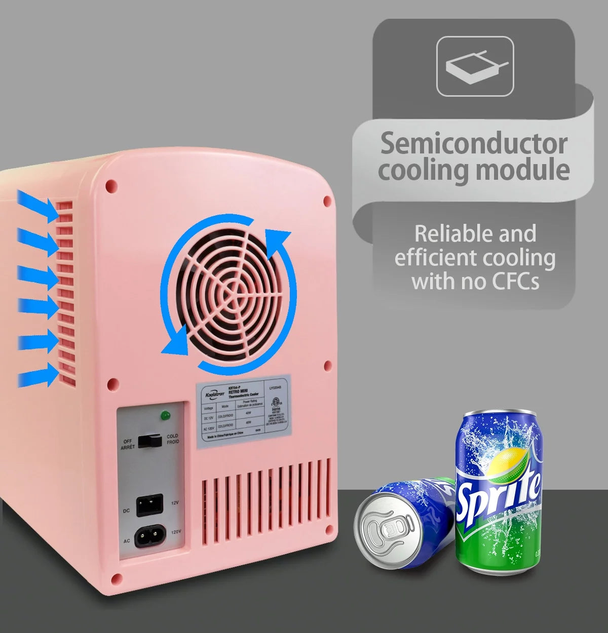 4L Retro Mini Fridge - Stylish Pink 12V DC & 110V Cooler for 6 Cans
