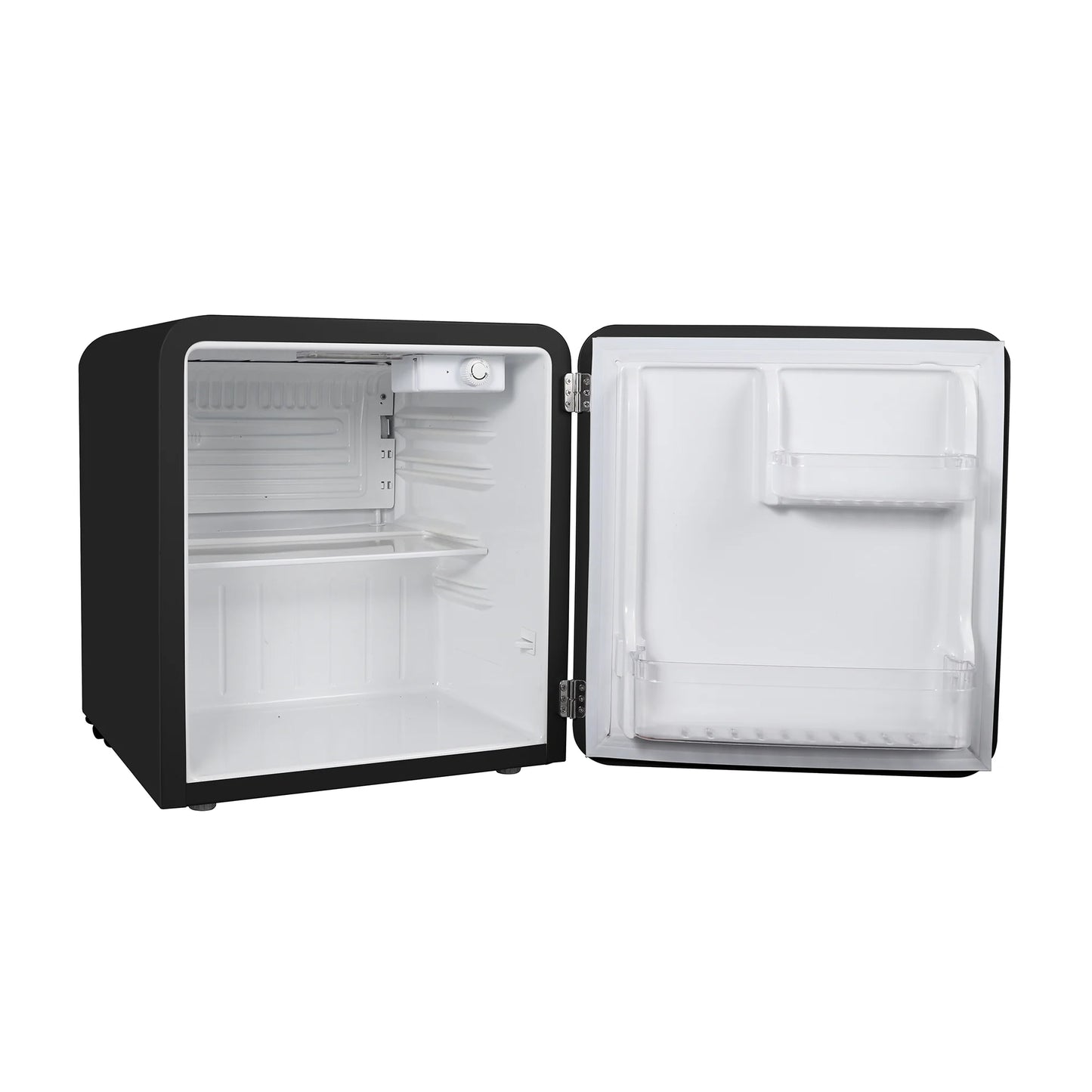 1.6 Cu. Ft. Retro Mini Fridge with LED Light, Black, 34 Lbs