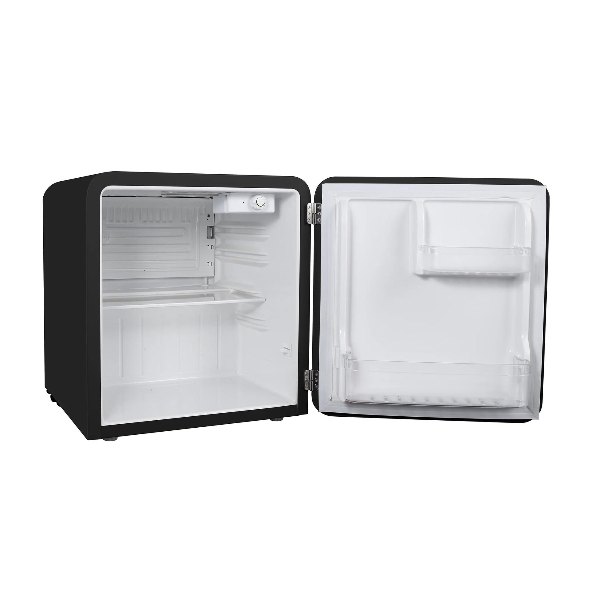 1.6 Cu. Ft. Retro Mini Fridge with LED Light, Black, 34 Lbs