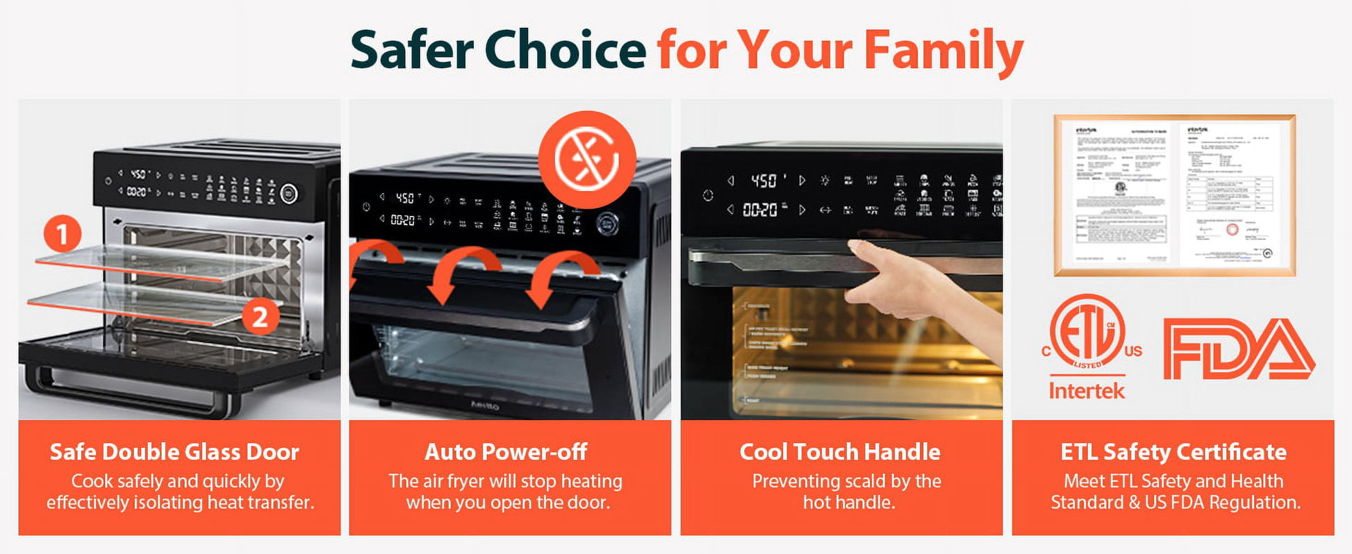 PRO 32-Quart Stainless Steel Air Fryer Oven, 19-In-1 Digital Kitchen Appliance, 1800W, Black