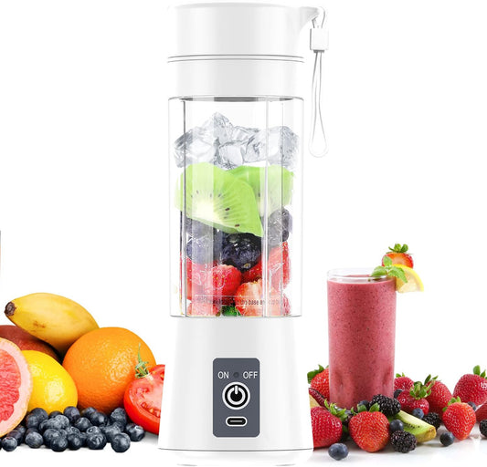 Powerful Portable Blender - Mini Smoothie Maker with 6 Blades, 2000mAh Rechargeable Battery for Home, Travel & Office