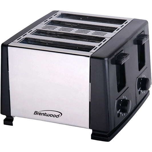 Brentwood TS-284 Black 4-Slice Toaster - Perfect for Family Breakfasts!
