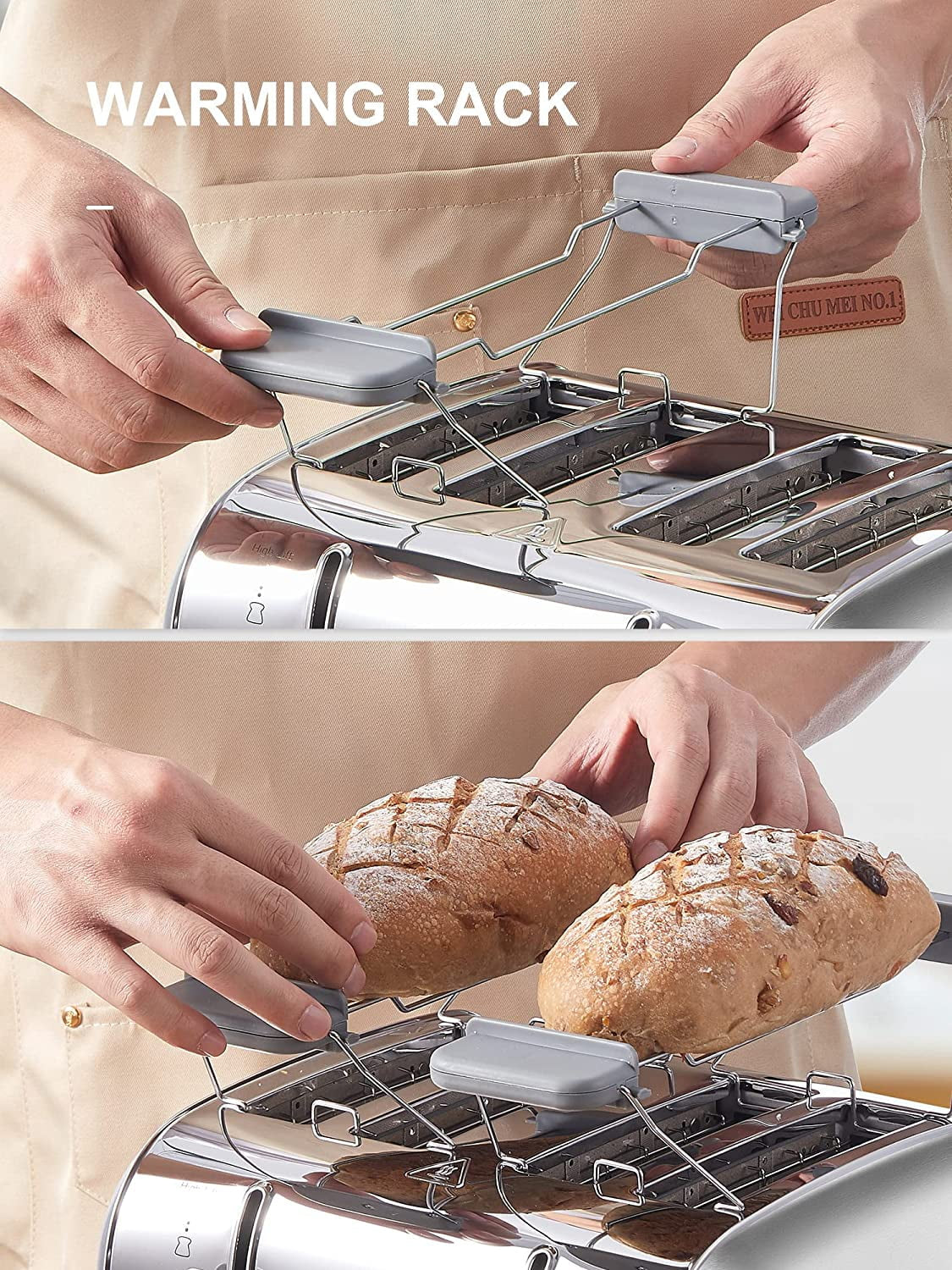 4-Slice Stainless Steel Toaster with Extra Wide Slots and High Lift Lever