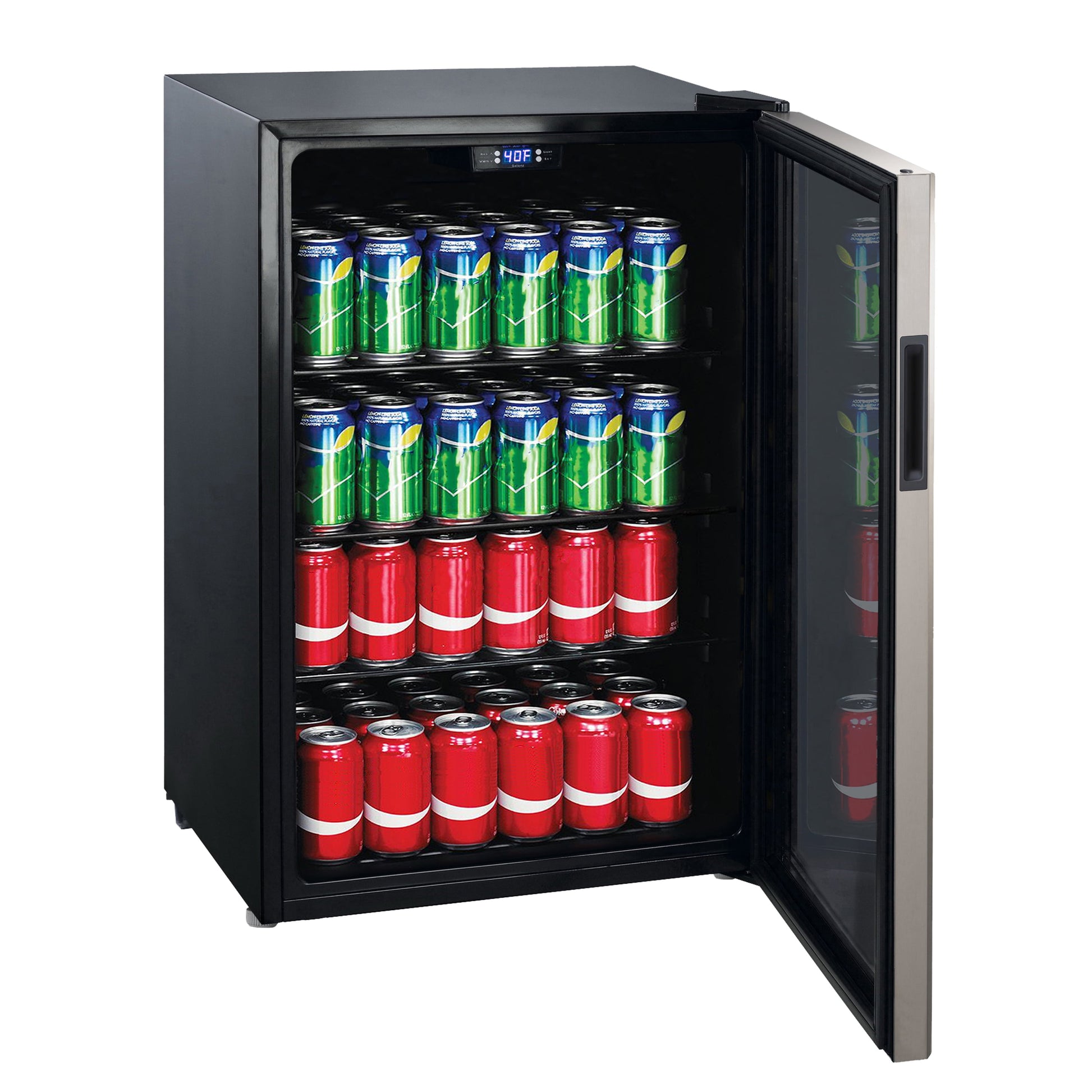 4.5 Cu Ft 152 Can Beverage Center Mini Fridge, Stainless Steel, New