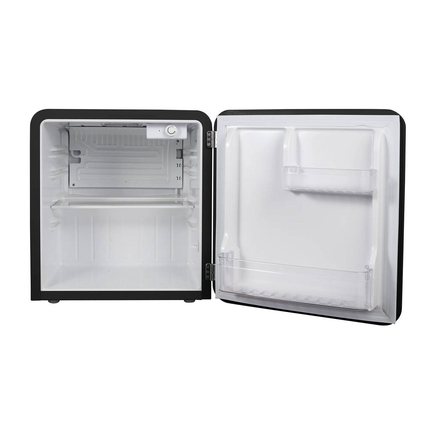 1.6 Cu. Ft. Retro Mini Fridge with LED Light, Black, 34 Lbs