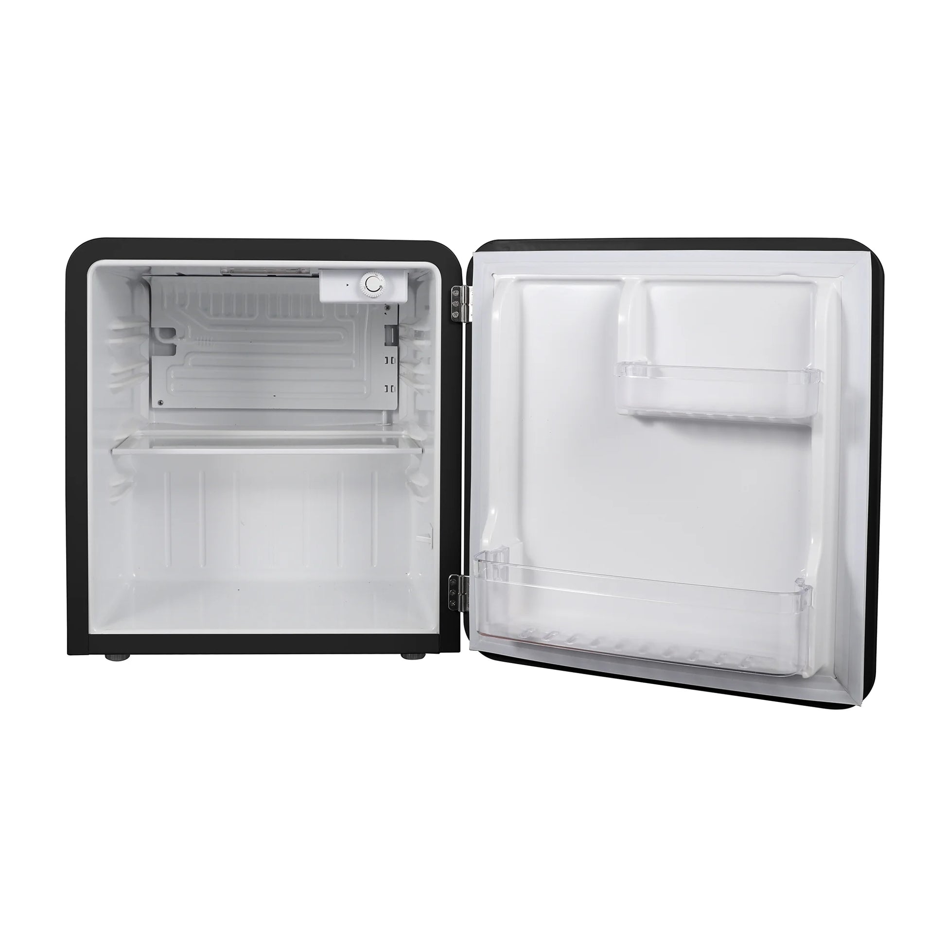 1.6 Cu. Ft. Retro Mini Fridge with LED Light, Black, 34 Lbs