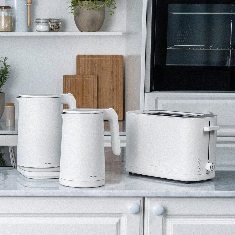 Enfinigy, 2-Slice Toaster, Extra Wide 1.5 In. Slots for Bagels and Toast, White