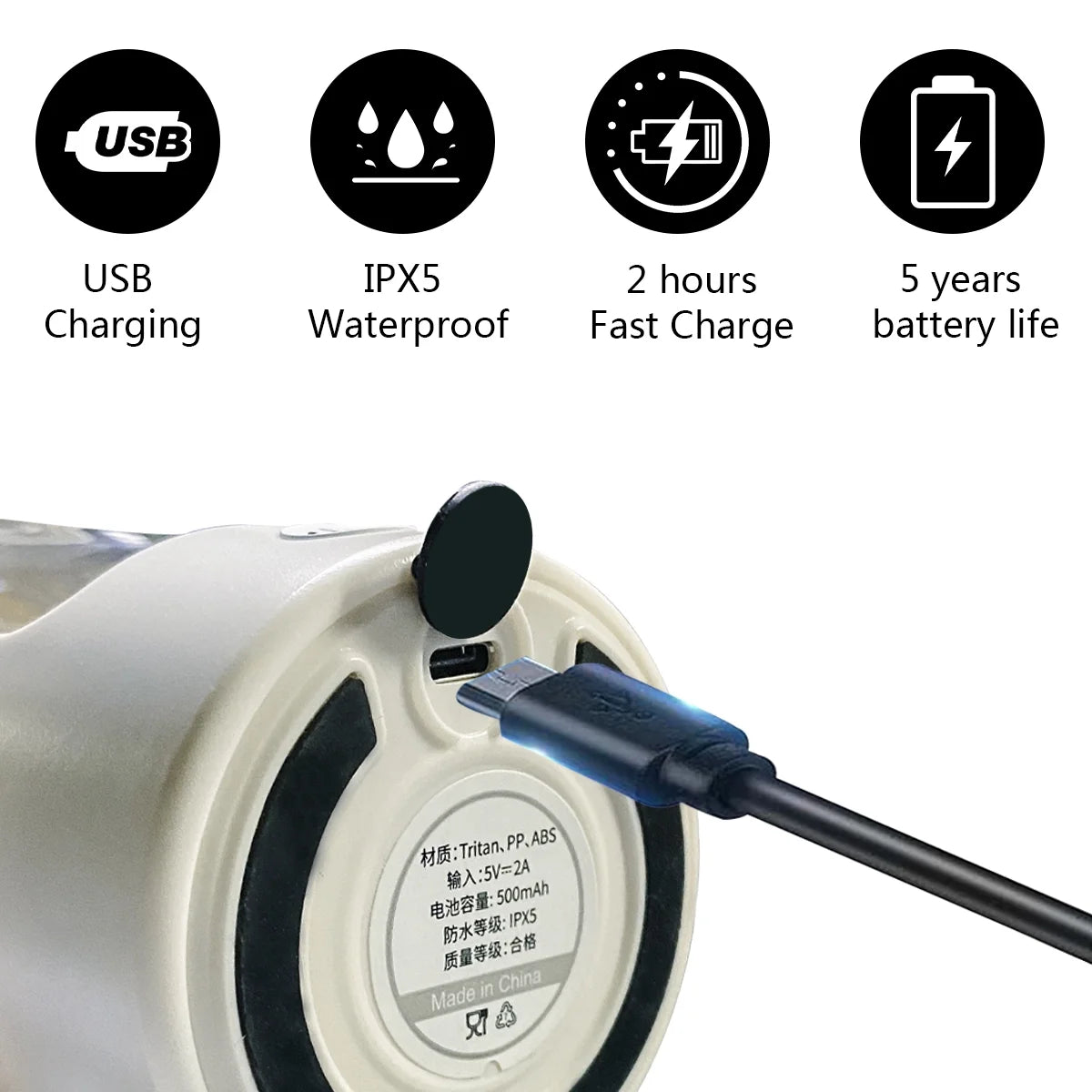 Electric Protein Shaker Bottle - Ultimate Blender Cup for Smooth Coffee & Milk Mixing, Sleek White Design