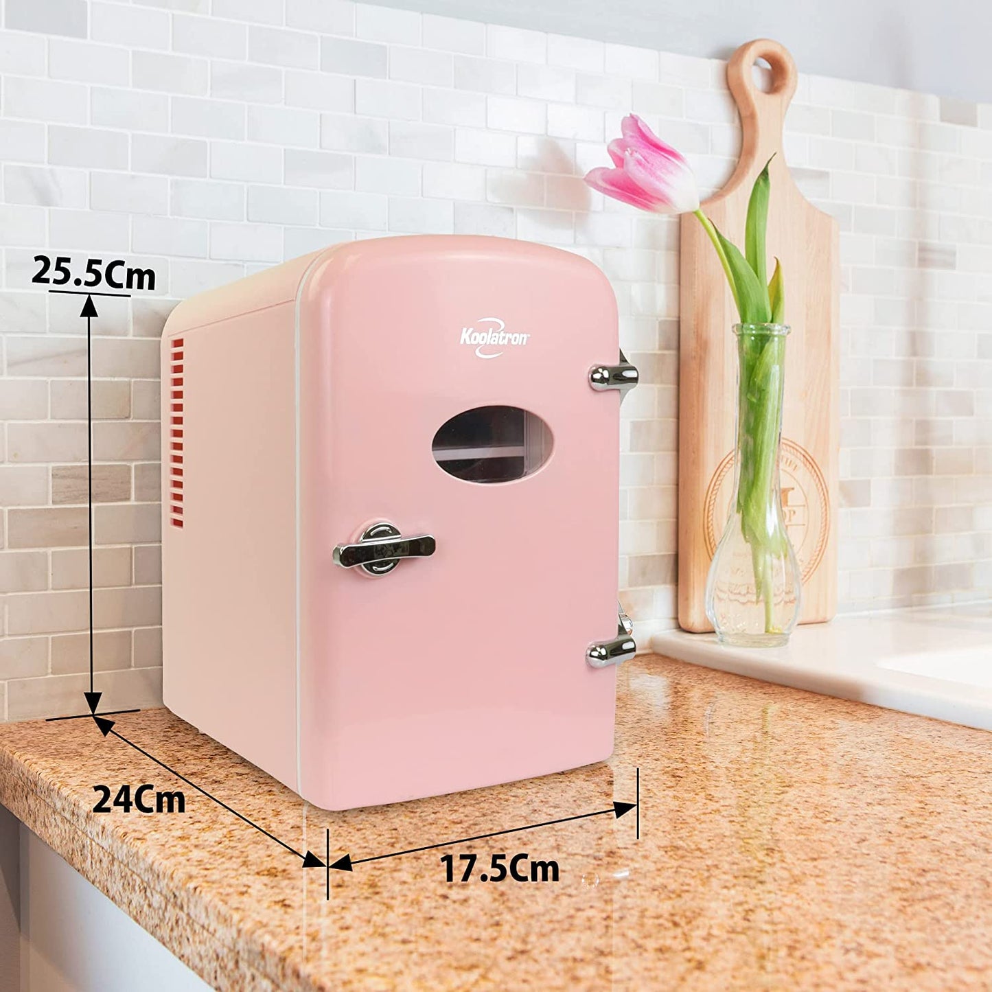 Mini Fridge - Portable 8 Can Beverage Cooler for Home, Office, Car, and Outdoor Use
