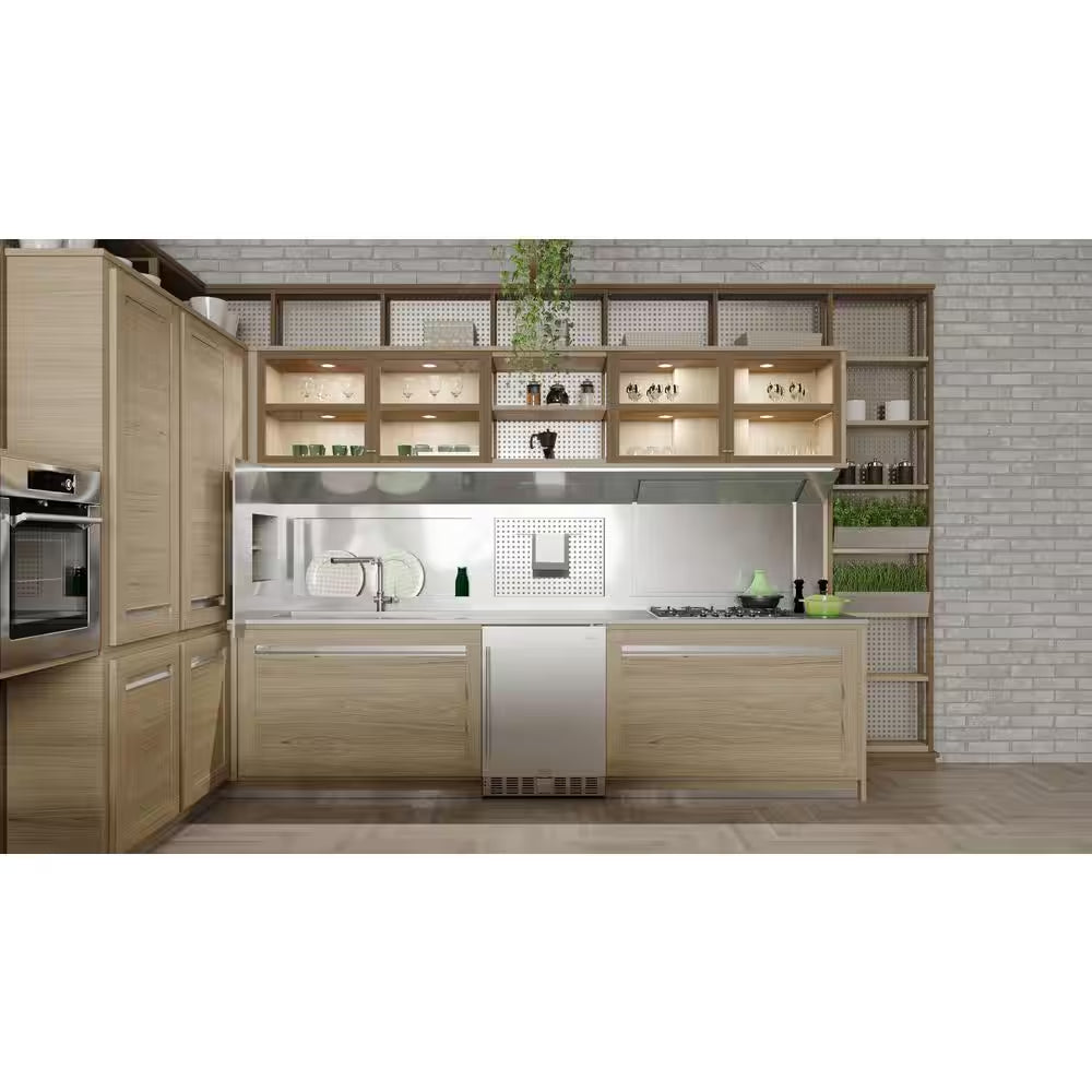 23.4 In. Stainless Steel, Solid-Door Built-In Mini Fridge without Freezer, 5 Cu. Ft.