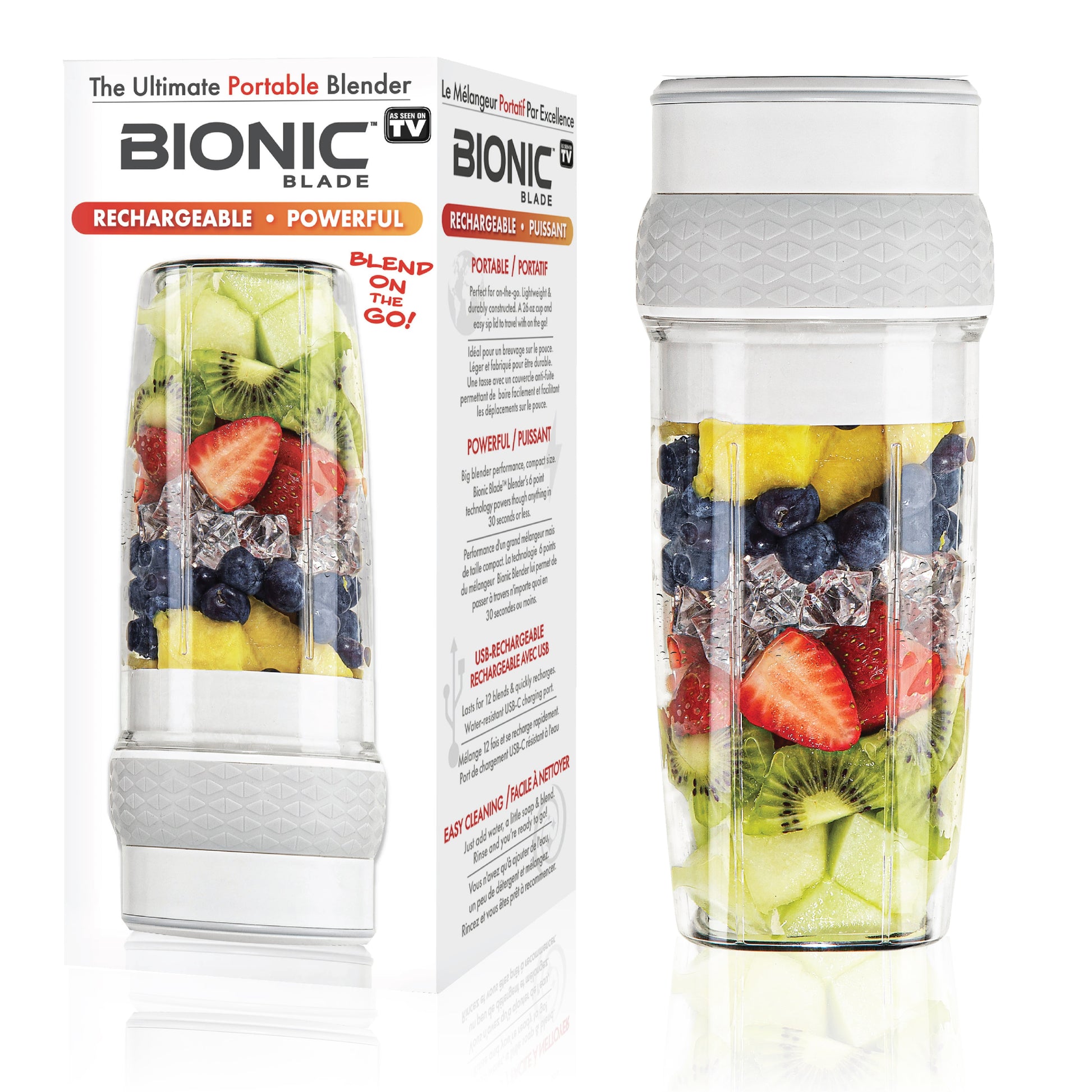 Bionic Blade Portable Rechargeable Smoothie Blender - Perfect for Juices, Protein Shakes, and Baby Food!