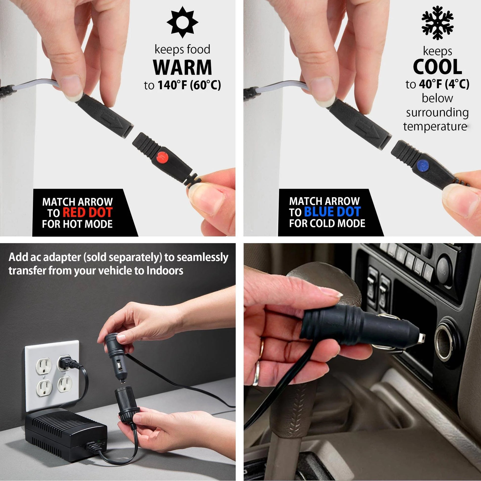 12V Electric Cooler/Warmer 34L (36 Qt), Two-Way Design, Gray