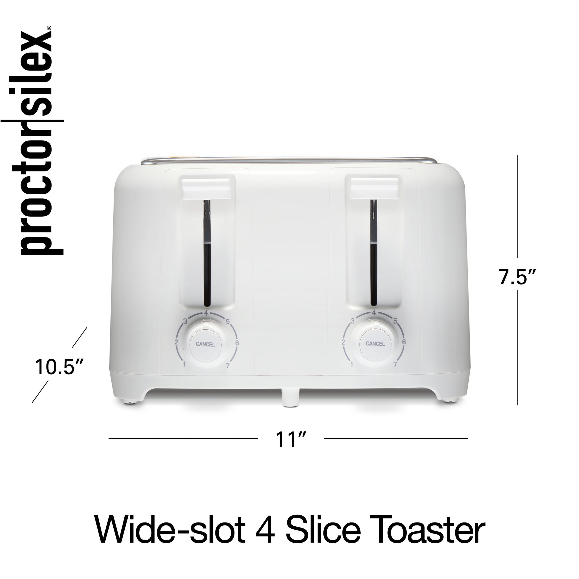 4 Slice Toaster, Wide-Slots, White 24214PS