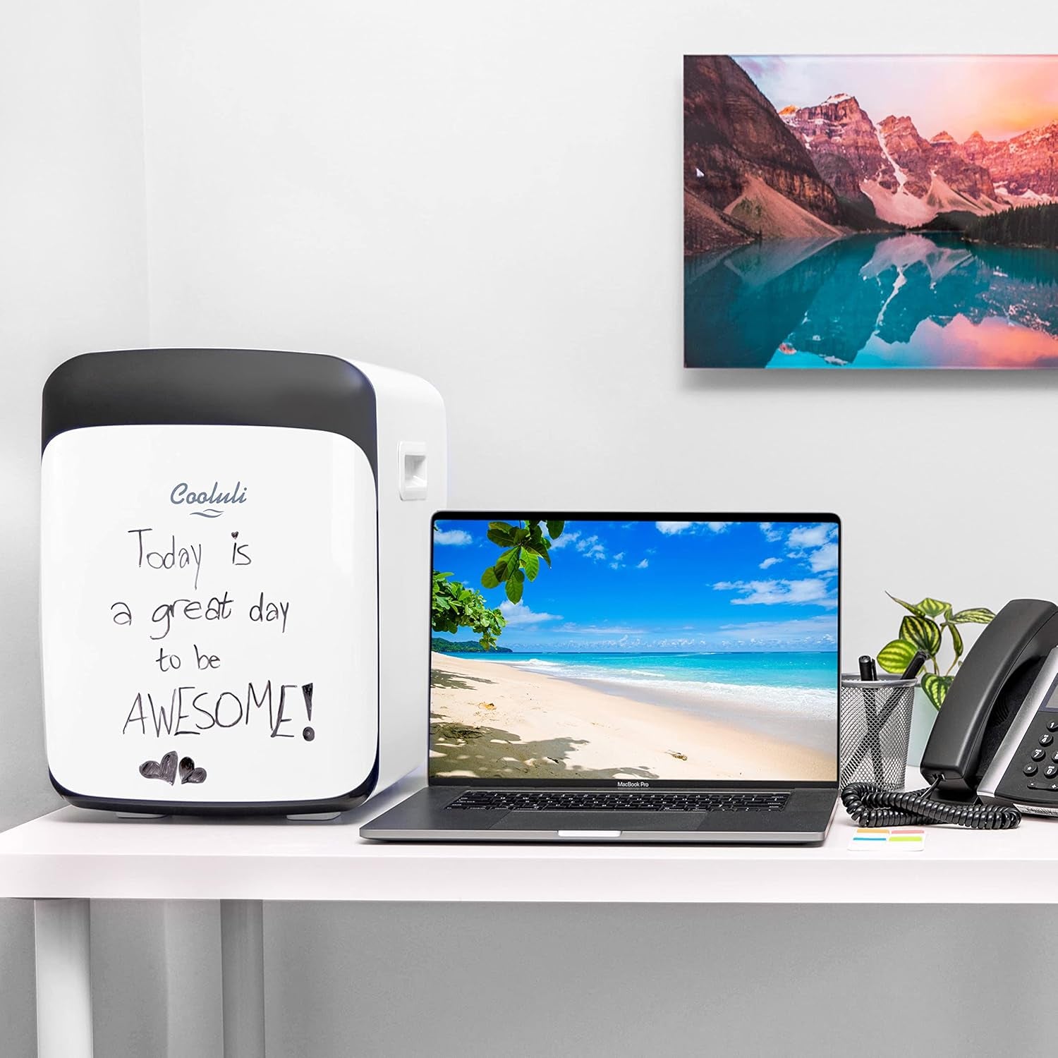 15L Mini Fridge - Portable Cooler & Warmer for Food, Drinks, Skincare & Makeup - Perfect for Bedroom, Office, Car & College Dorm - AC/DC Small Refrigerator (White)