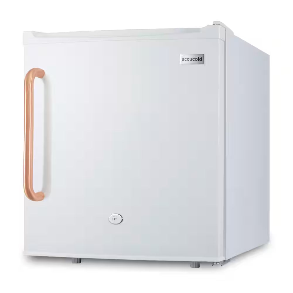 19 In. 1.7 Cu. Ft. Mini Fridge without Freezer in White and Copper