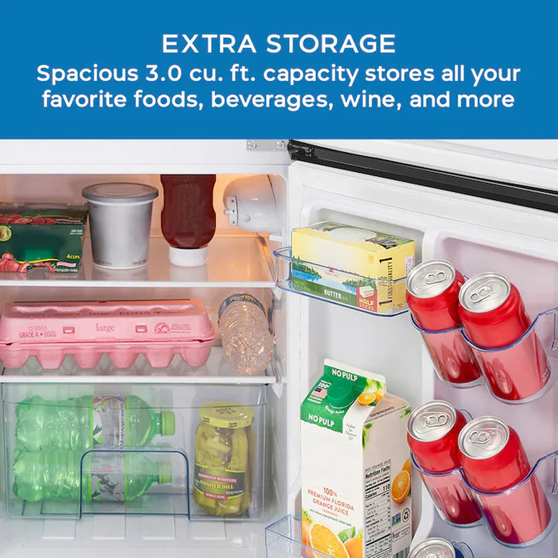 3-Cu Ft Mini Fridge with Freezer ( Black )