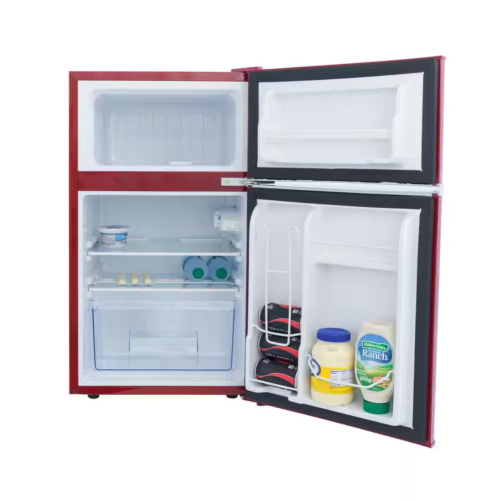 Retro 3.2 Cu. Ft. 2 Door Mini Refrigerator in Red