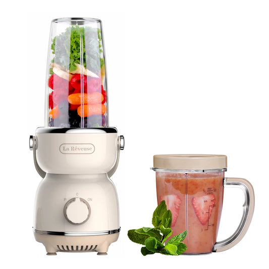 Retro Personal Blender - 300W for Smoothies, Shakes & Sauces with 17oz Cup & 10oz Mug