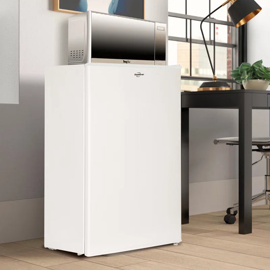 3.1 Cu Ft Mini Fridge with Freezer + Total Chef Microwave Combo