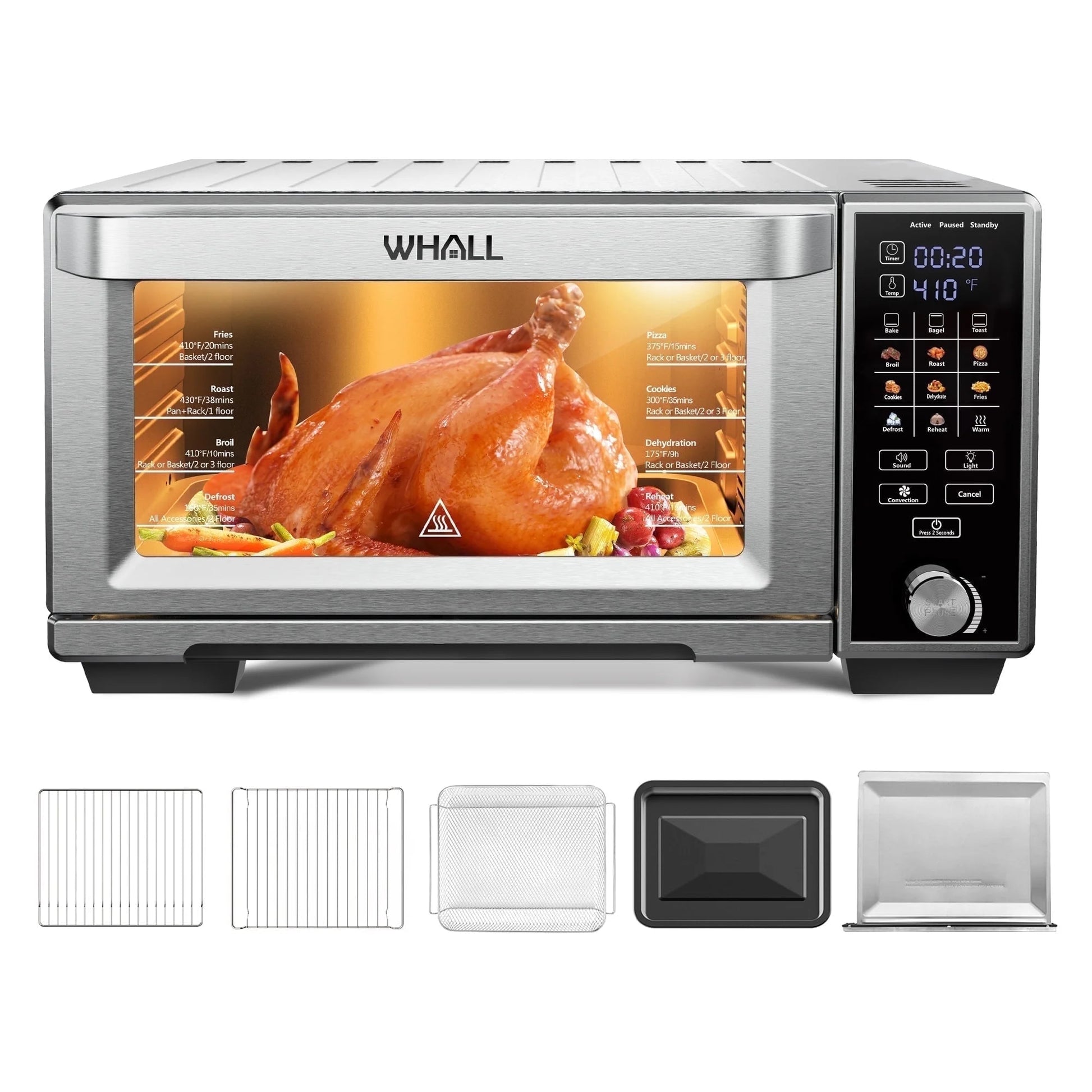 Air Fryer Toaster Oven - 30QT Convection Oven, 11-In-1 Oven, Touchscreen, 4 Accessories
