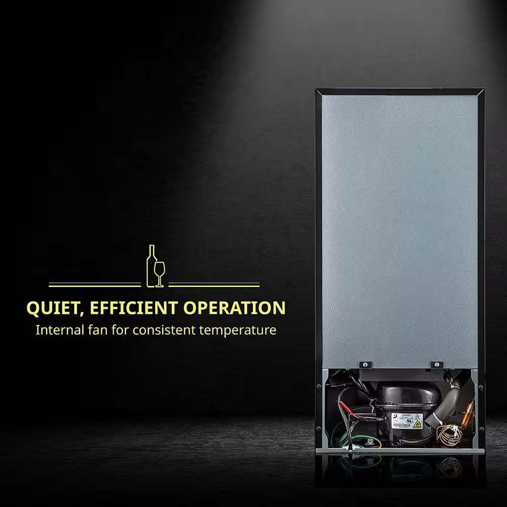 Single Zone 18-Bottle Freestanding Wine Cooler with Lock in Stainless Steel