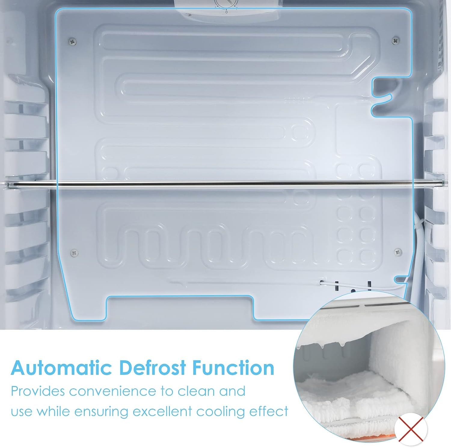 2.4 Cu Ft Compact Refrigerator - Energy Efficient Mini Fridge with Auto Defrost, Adjustable Temperature, Reversible Door & Removable Glass Shelves - Perfect for Apartments & Small Spaces - White