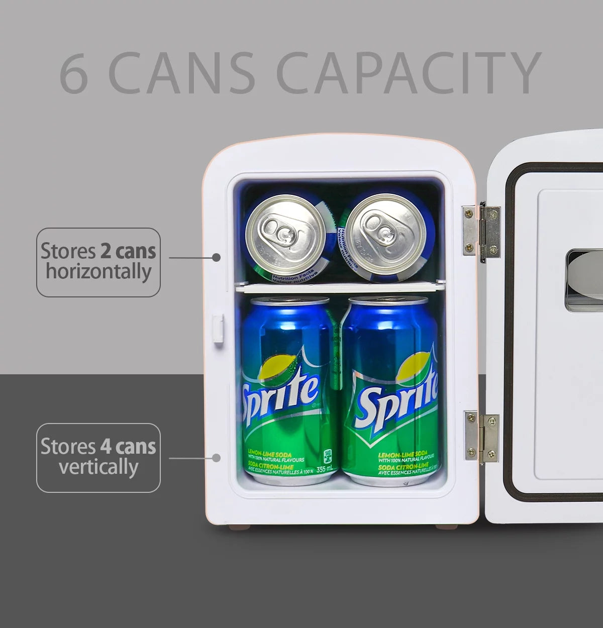 4L Retro Mini Fridge - Stylish Pink 12V DC & 110V Cooler for 6 Cans