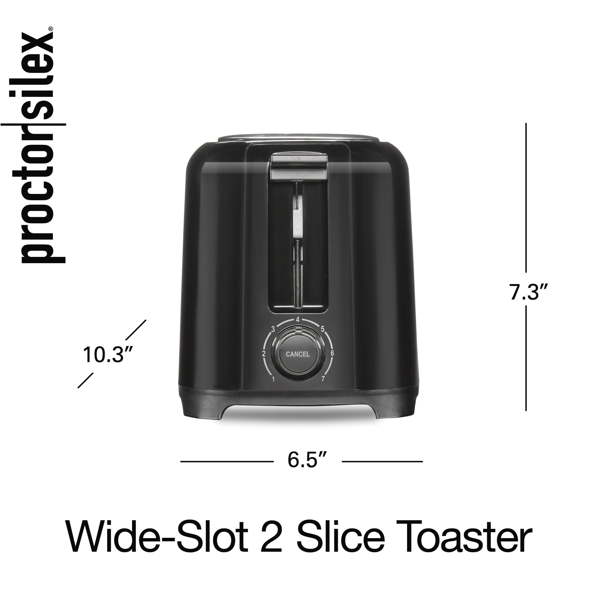 2 Slice Toaster, Wide-Slots, Shade Selector, Toast Boost, Auto Shut-Off and Cancel Button, Black, 22215