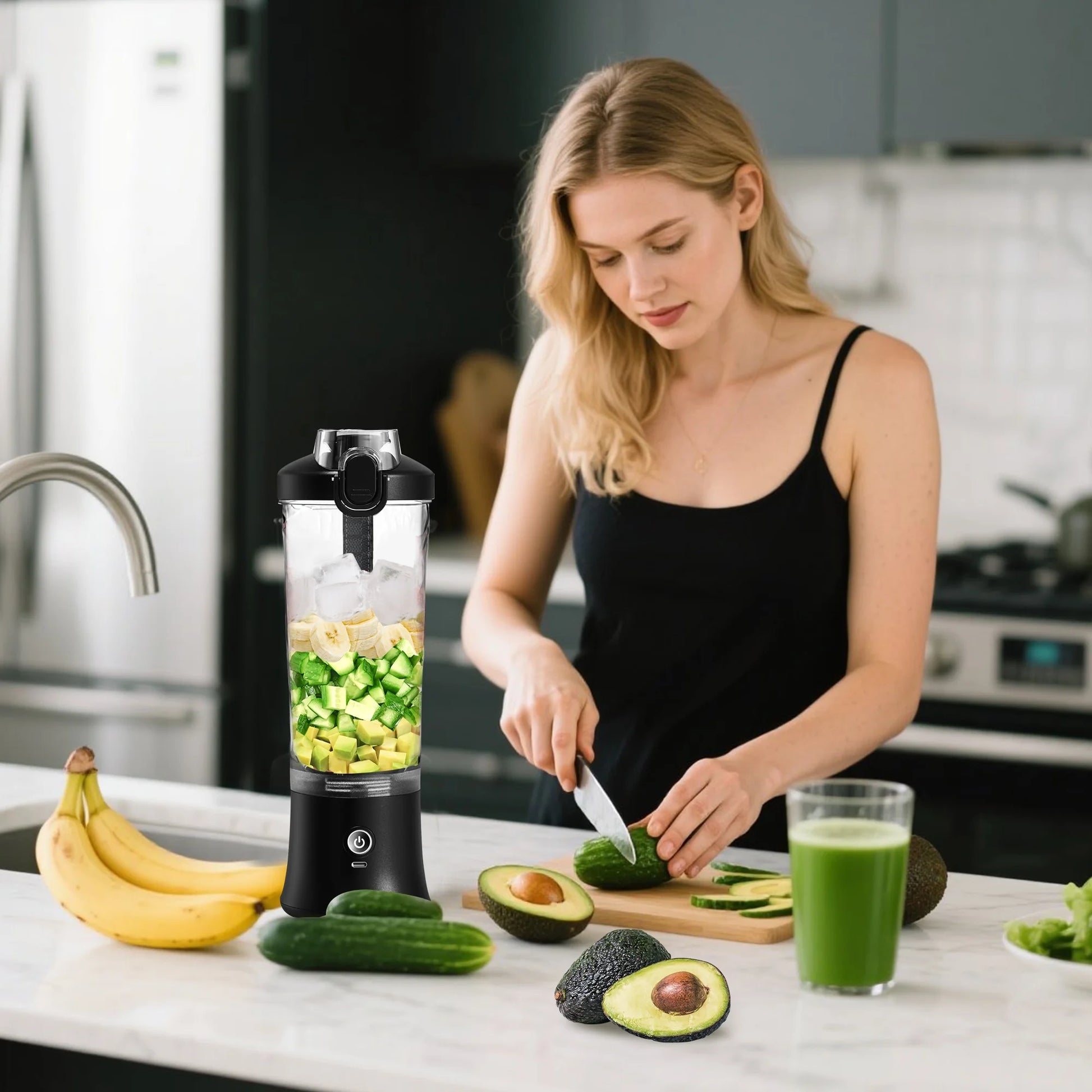 Portable Blender - Rechargeable 20Oz Shaker Bottle for Smoothies and Shakes, Perfect for On-the-Go!