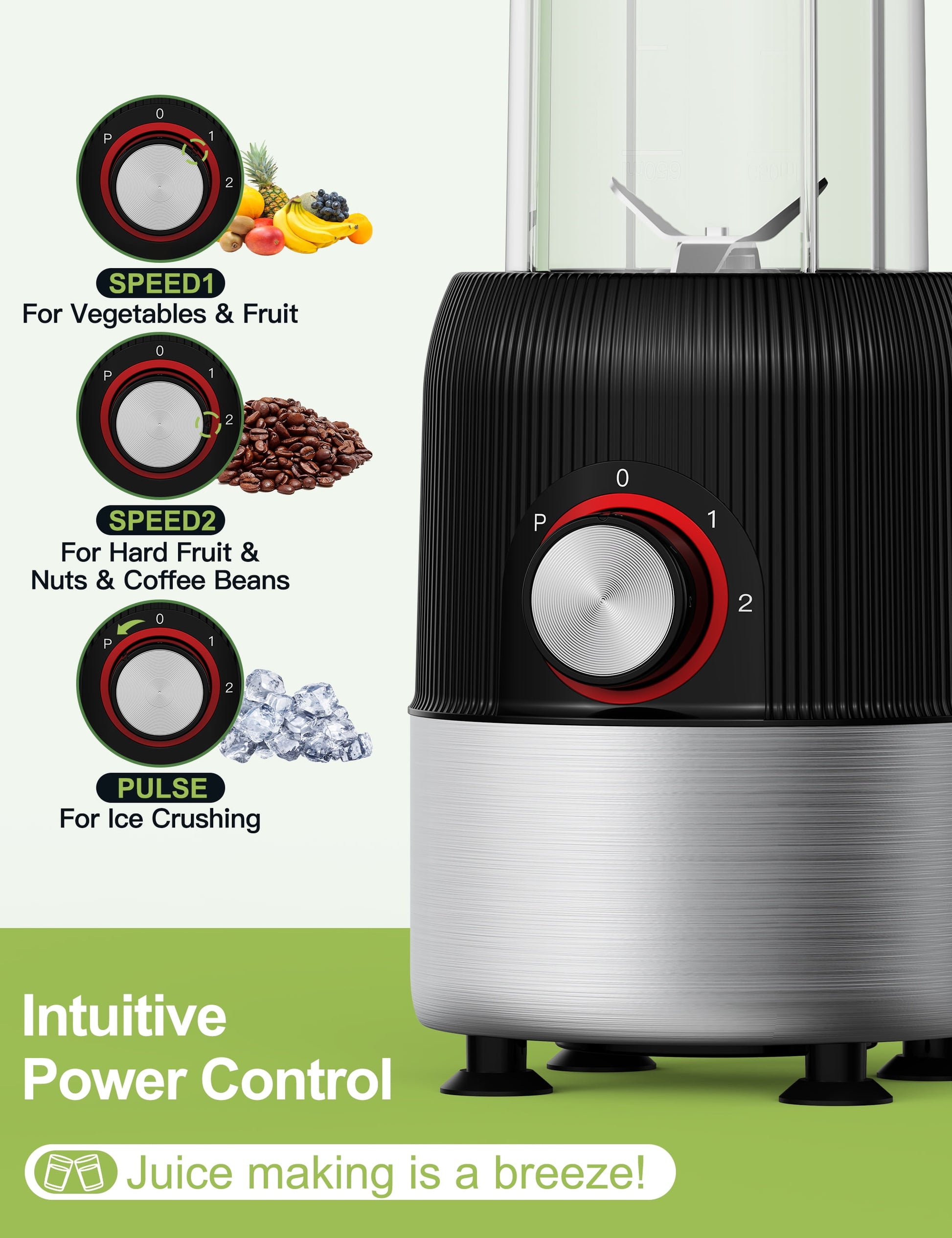 2-in-1 Portable Blender and Grinder - BPA-Free 22oz Smoothie Bottle & Coffee/Spice Jar Combo