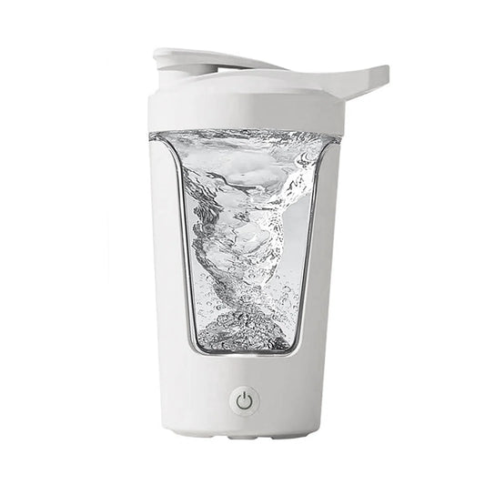 Electric Protein Shaker Bottle - Ultimate Blender Cup for Smooth Coffee & Milk Mixing, Sleek White Design